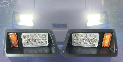 Golf Cart LED Headlight and Tail Light Kit for G14 G16 G19 G22 With Front and Rear LED Lights Plug and Play Upgrade Includes Switch and Quick Install Harness