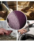 Collage of hands using 9x11 Inch Wet Dry Sandpaper Kit 24 Pcs Alumina Abrasive Grits 60 80 120 150 180 240 320 400 for various surfaces