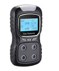 Portable 4 In 1 Gas Detector Monitor With Digital LCD Display Rechargeable Gas Meter Tester Analyzer Four Alarm Modes Voice Sound Light Vibration Alarm Compact Black