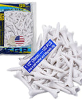 Short Golf Tees 120 Pack One And A Half Inch 4 Prongs Low Friction ABS Plastic White Tees For Irons Par Threes Hybrids And Driving Range