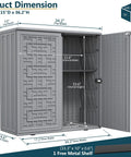 Beefy Outdoor Storage Cabinet With Doors And Shelf Grey Weatherproof HDPE Resin Box For Patio Garden Balcony 34 by 15 by 36 Inches