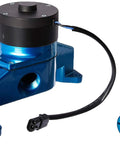 Heavy Duty Electric Water Pump With Built Tough Aluminum Design And Striking Blue Finish For Chevy And Buick V8 Engines.
