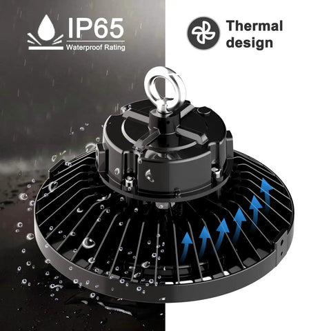 Beefy 200W High Bay LED Light Dimmable 1 To 10V 30000 Lumen 5000K Bright White showcasing IP65 waterproof design