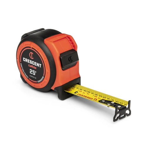 1-3/16 By 25 Foot Command Control Series Yellow Clad Engineers Tape Measure With Anti-Pinch Finger Tip Control front view