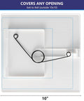 No Sweat Spring Fit Access Panel Covers Dreamy 8x8 Inch Drywall Cuts for plumbing with black spring mechanism, 10x10 inch size.