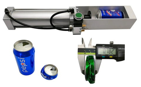 Beefy Pneumatic Can Crusher For Aluminum Cans With Metal Frame Eco Friendly Recycling Tool, soda can in crusher, digital caliper measurement