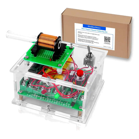 Electronics Soldering Practice Kit With Mini Magnet Shooter Educational DIY Electronics Project Coiled Electromagnet Transmitter Build