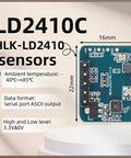 LD2410C 24GHz Millimeter Wave Radar Sensor Module for Non Contact Human Presence Detection, 16mm x 22mm PCB