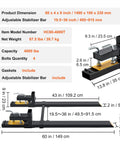 Clamp On Pallet Forks For Loaders And Skid Steers, 4000 Lb Capacity, with dimensions and adjustable stabilizer bar details.