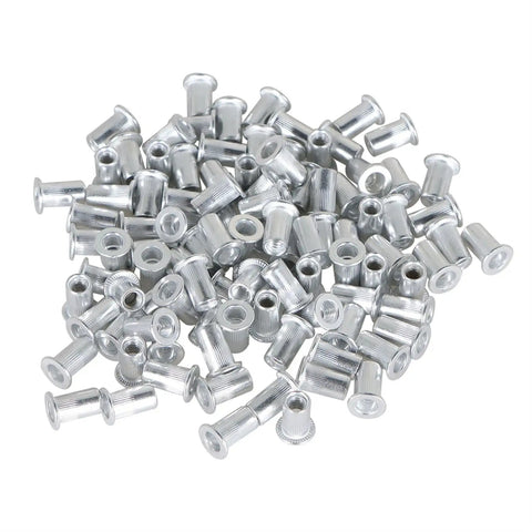 Aluminum Rivet Nuts Kit 100 Pcs 10-24 UNC Fasteners For Auto And DIY Projects Built Tough And Lightweight Easy Install With No Special Tools