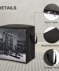 Black 70L Gym Equipment Storage Bag With Zippers And Handle, showing sturdy zipper, breathable material, and portable handle.
