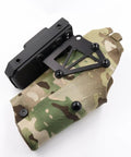 96-Piece Beefy Black Chicago Screws For Leather And Kydex Holsters And Knife Sheaths visible on tactical holster.
