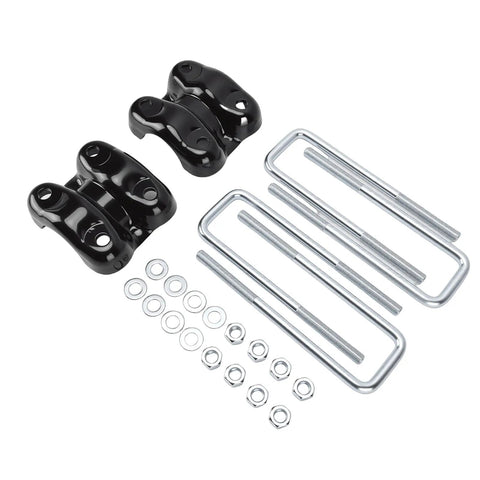 Rear Axle U Bolts And Plates Kit For Blazer 1992 To 2000 Heavy Duty Suspension Replacement With 8.75 Inch Metal U Bolts Leaf Spring Plates Fits C1500 K1500 1500 Series, black plates and bolts