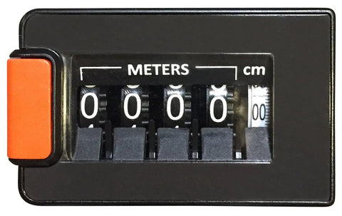 Display of DW Pro Distance Measuring Wheel 12.5 Inch Diameter Designed For Pros, Rides Smooth, Accurate Readouts In Meters And Centimeters