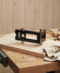 Premium Adjustable Hole Positioning Jig With Stainless Steel Sleeves For Accurate Doweling And Cabinet Assembly on wood surface.