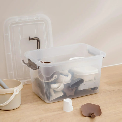4 Pack 6 Qt Clear Storage Bins With Lids And Grey Handles Stackable Plastic Bins For Organizing Toys Pantry Kitchen Garage Closet