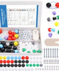 115-Piece Organic Chemistry Molecular Model Kit For Students And Teachers, showing 50 atoms, 64 links, and remover tool.