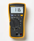 Front view of a Pro Grade HVAC Multimeter And Clamp Meter Kit with AC DC Voltage, 400 A Clamp, orange and black design.