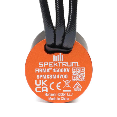 4500Kv 4 Pole Brushless Motor Upgrade For 1/12 Losi NASCAR AWD RC Racecar SPMXSM4700 close-up with labels and wiring