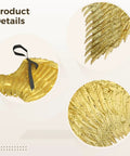 Golden Angel Wings Costume With Straps Lightweight Cosplay Wings For Halloween Parties White Base With Rich Golden Feather Details