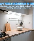 2Ft LED Tube Light Type B Replacement Bulbs 4 Pack illuminating a modern kitchen under-cabinet space
