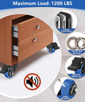 Heavy Duty 3 Inch Swivel Caster Wheels Set Of Four With Dual Locking Plate Casters And Double Ball Bearings on cabinet