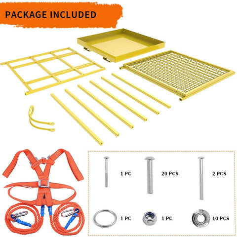 Tough As Nails Heavy Duty Forklift Man Basket And Safety Cage With 1300 Pound Capacity For Two Operators Aerial Work Platform Lifter Attachment components