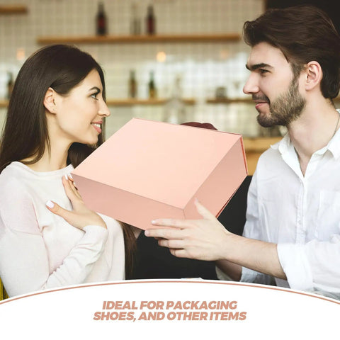 Dope Space Saving Foldable Gift Box For Clothes And Shoes With Adhesive Sticker being given as gift