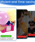 Electric Balloon Pump With Integrated Balloon Tying Tool All In One Portable Inflator Blower With Dual Nozzle for fast inflation