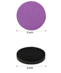 3 inch purple sanding disc and black interface pad from Kickstart Your Projects With This 41 Piece 3 Inch Hook And Loop Wet Dry Sanding Disc Set.