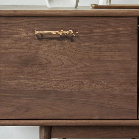 Vintage Brass Drawer Handles And Cabinet Pulls Set With Bird Motif on wooden cabinet