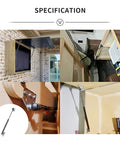 Heavy Duty Gas Struts And Gas Shock Lift Supports Delivering 33 Pound Lift Force With 15 Inch Stroke For Beds Cabinets And Windows shown in various installations.