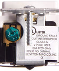 Back view of 20 Amp 125V Pilot Light GFCI Receptacle With Tamper Resistant Self Test, Extra Heavy Duty Industrial Grade, White GFPL2-PLW