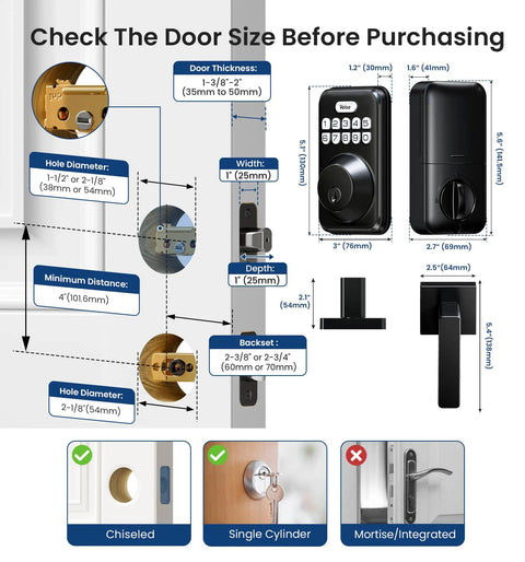 Heavy Duty Keyless Entry Deadbolt Lock Paired With Smooth Lever Handle Set In Matte Black Touchscreen Security Keypad For Front Door Bulletproof No Sweat Install