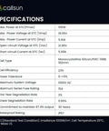 Two Pack 200W Solar Panels Kit With High Output Design True 100W Per Panel High Efficiency Monocrystalline PV Modules specifications chart