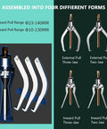 Pro Reversible Gear Puller Set Handles 2 Jaw 3 Jaw Options Internal External Bearings Smooth Heavy Steel Stops Breakage Saves Time On Tough Jobs Engine Repair Letting You Pop Parts Off Easily So You Stay Safe And Enjoy Garage Work Done Today. 23-140mm reversible puller set shown in 4 forms