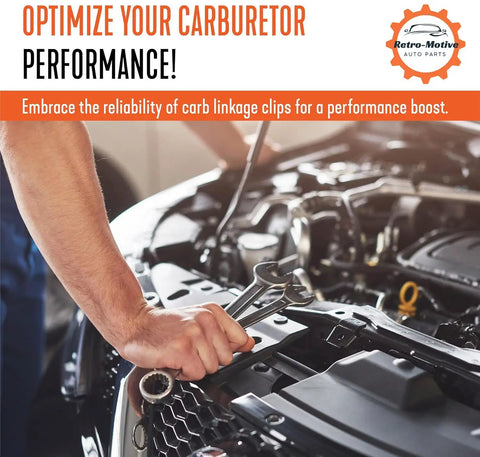 Carb Linkage Clips For Throttle Cable At Carb Set Of 10 Durable Zinc Plated Clips Part 852 installed on classic car carburetor