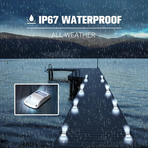 Solar Powered LED Driveway Lights 12 Pack Waterproof Outdoor Path Markers for Steps Sidewalk and Pathway White Glow All Weather