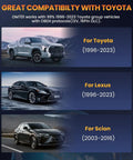 Om701 All Systems OBD2 Scanner All-In-One For Toyota, Lexus, Scion With 15 Plus Resets, great compatibility chart.