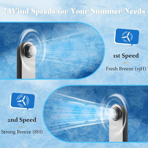 2 In 1 Portable Handheld Fan USB Rechargeable Personal Mini Fan with wind speed settings illustration
