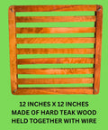 Set Of 2 Staghorn Fern Mounting Blocks 12 Inch Square Teak Wood Mounting Kit With Plastic Root Mesh And Hardware For Orchids And Air Plants Perfect For Easy Mounting And Display, 12-inch teak block