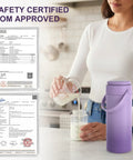 Woman pouring milk into a jar beside a Portable Breast Milk Cooler Bottle With Touch Temp Display And Color Coded Safety Alert For Travel.