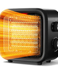 Dope Portable 1500W Desk Space Heater With PTC Ceramic Heating, 2 Second Fast Warmth, quiet safe under desk heater design