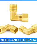 Brass compression elbow fittings 5/8 in OD x 1/2 in NPT male, 90-degree, 2-pack