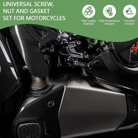 195 Piece Stainless Steel Motorcycle Fairing Bolt Kit M5 M6 Universal Fit For Sportbike Windscreen Screws Fasteners Clips