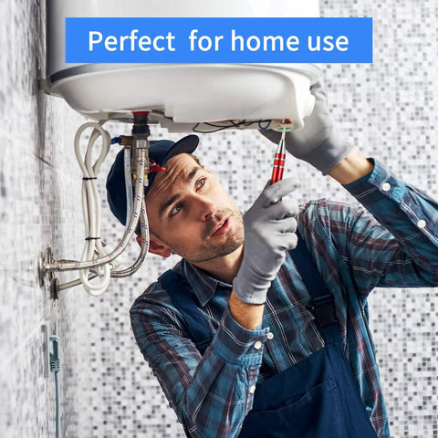 Man using Pen Shaped 8 In 1 Magnetic Pocket Screwdriver Set for Dads and Gadget Lovers on plumbing repair.