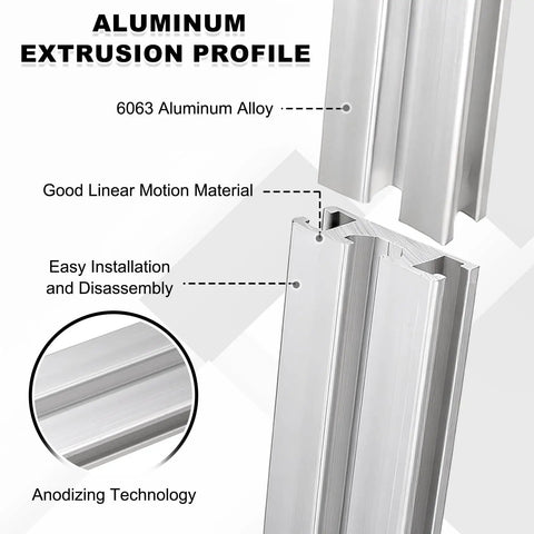 Close-up of Two Pack European 550mm Aluminum Extrusion Profile 30x10mm Anodized Linear Rail for 3D printer CNC heavy duty 6063 alloy guide