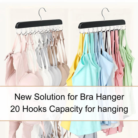 Premium Wood Tank Top Hanger With Dual Side Multi Hooks For Smart Closet Organization And Bra Storage Keeps Your Fits Fresh And Completely Tangle Free While Delivering Serious Space Wins