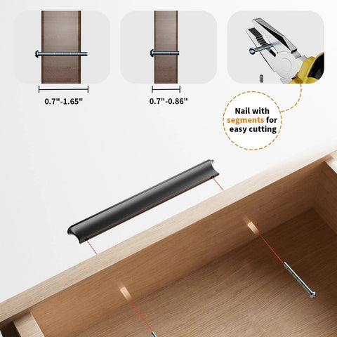 Installation of 10 Pack Matte Black Cabinet Handles For Kitchen And Bathroom Renovations With 3 Inch Center To Center Hole Spacing 76mm