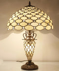 Stained Glass Style Lampshade Replacement For Table Floor Pendant And Ceiling Fixtures, 16 Inch Pearl Bead Glass Shade